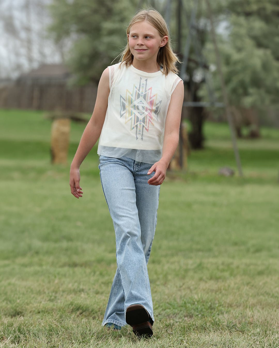 Girl's Wide Leg - Light Stonewash