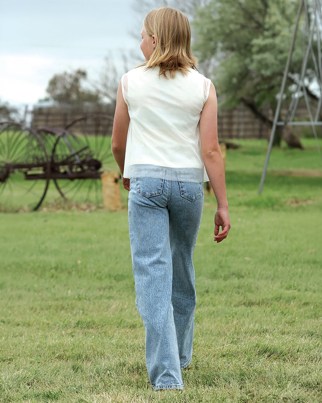 Girl's Wide Leg - Light Stonewash