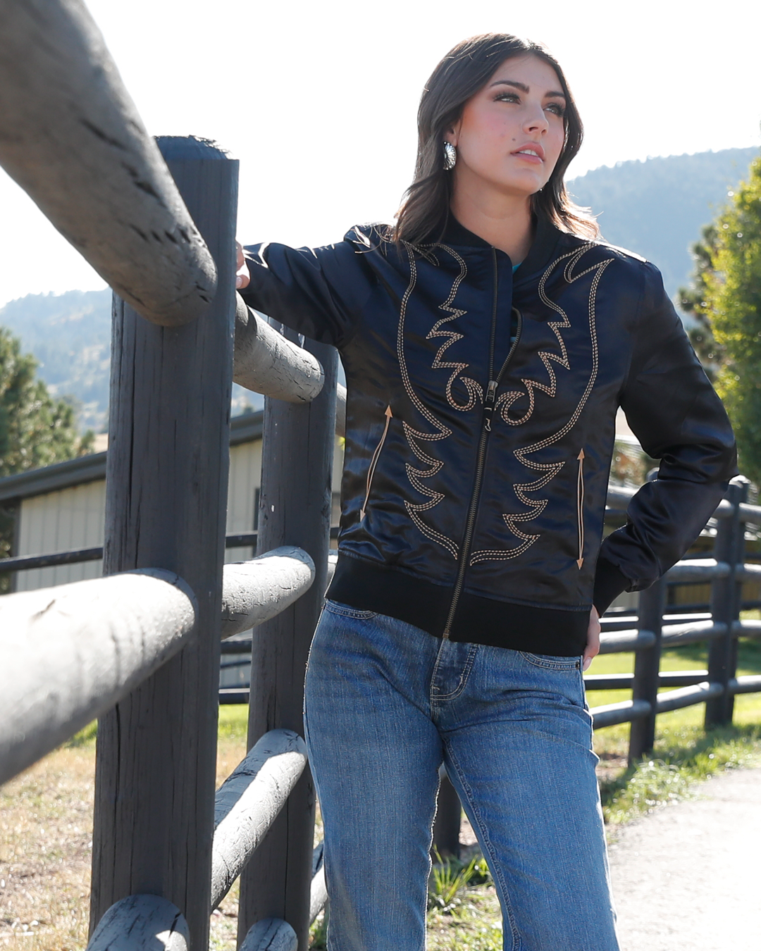 Women's Satin Bomber Jacket