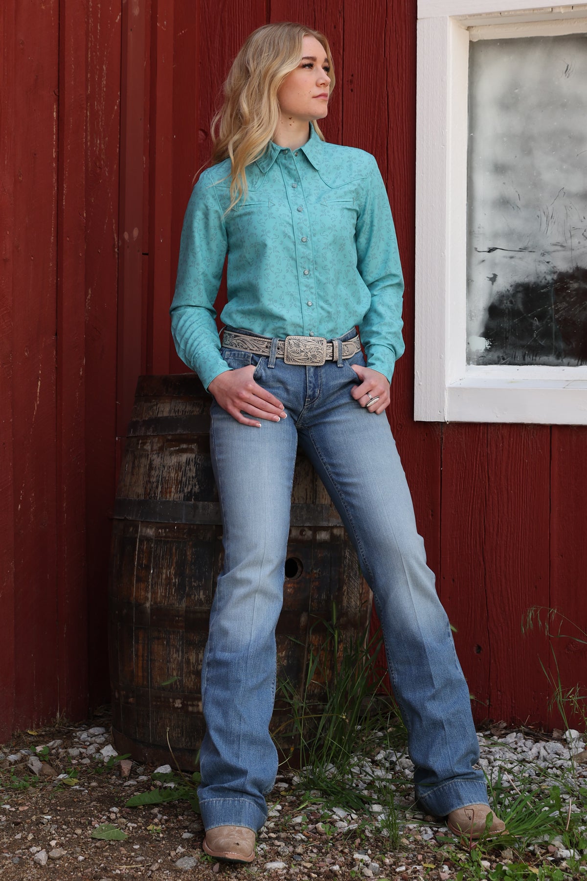 Women's Jayley Trouser- Medium Stonewash