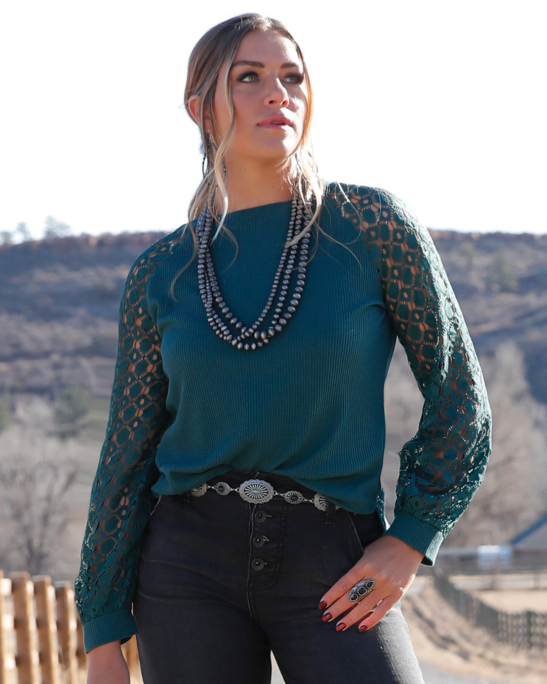 Women's Waffle Knit Blouse